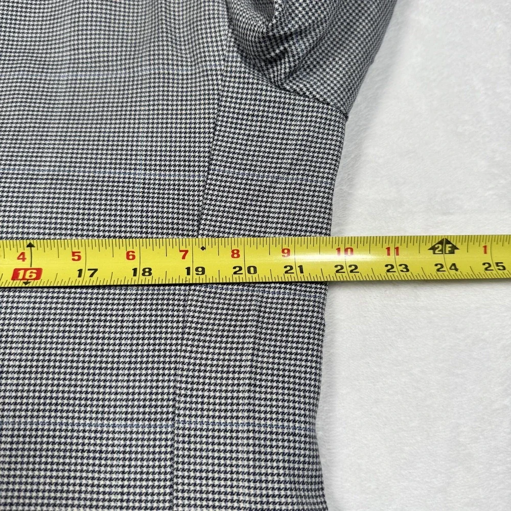 Jos A Bank Blazer Mens 43L Gray‎ Wool Houndstooth Two Button Jacket Sport Coat